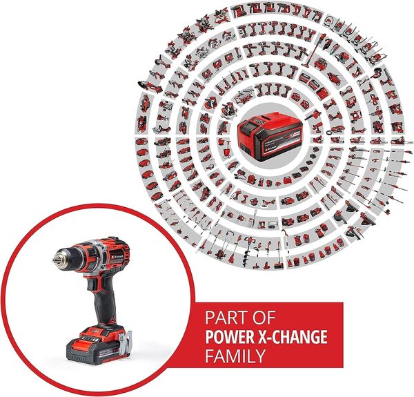 Einhell Professional Perceuse Visseuse sans fil TP-CD 18/50 Li BL Power X-Change (Li-ion, 18V, moteur sans charbon, Couple 50 Nm) Livré avec 2 Batteries 2,0Ah et un Chargeur